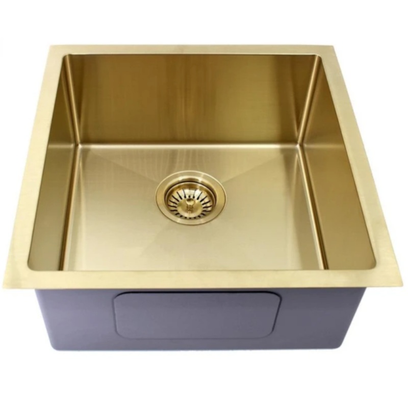 Bella Above/Undermount Kitchen Sink 400mm x 400mm – Brushed Gold