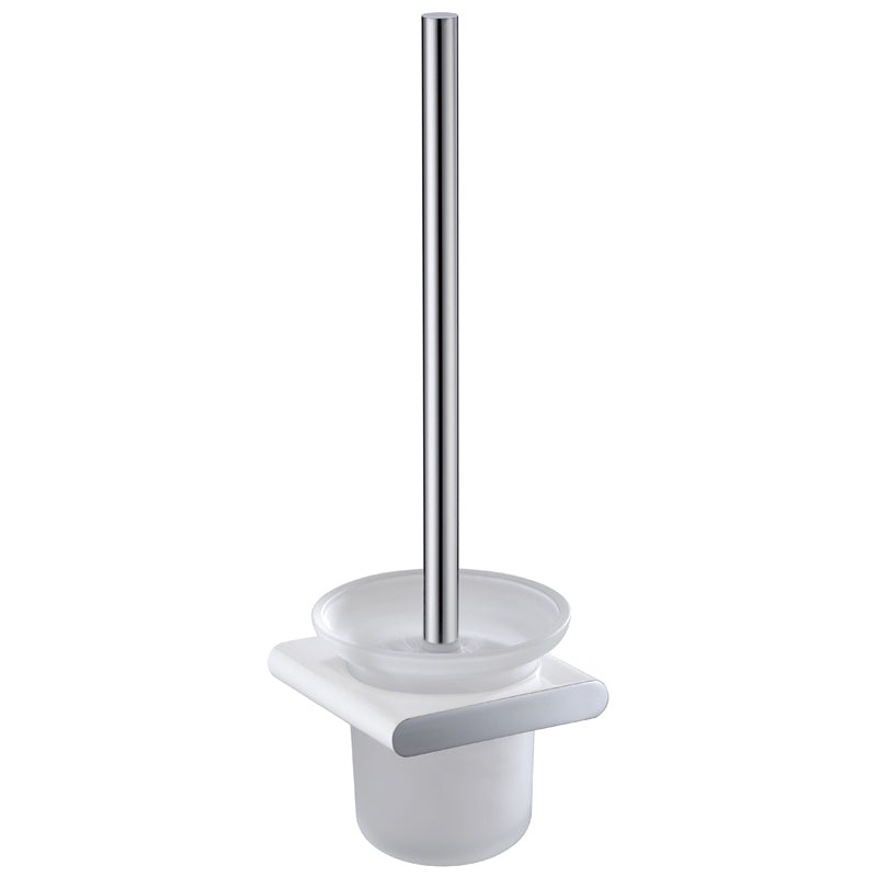 Coral Toilet Brush Holder – Chrome & White