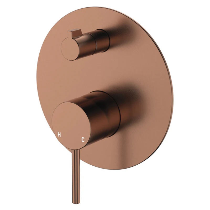 Cobre Wall Mixer Diverter – Brushed Copper