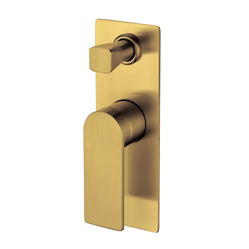 Coomera Shower & Bath Mixer Diverter – Brushed Gold