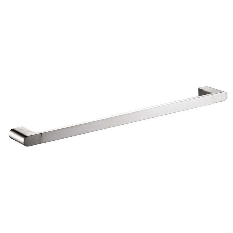 Coral Single Towel Rail 800mm – Brushed Nickel