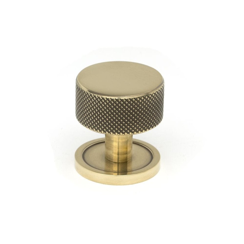 From The Anvil – Aged Brass Brompton Cabinet Knob – 32mm (Plain)