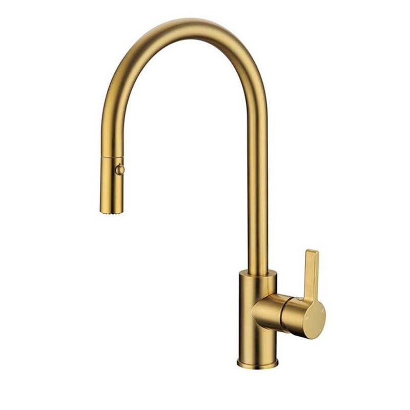 Pacifica Deluxe Pull Out Kitchen Sink Mixer – Brushed Gold