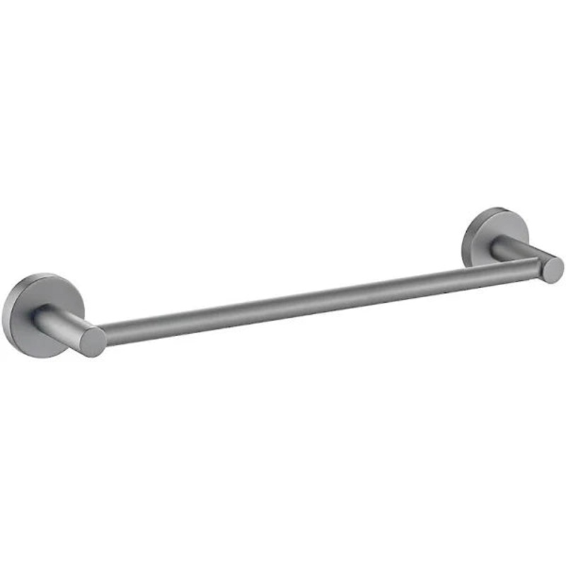 Round Single Towel Rail 350mm – Brushed Nickel