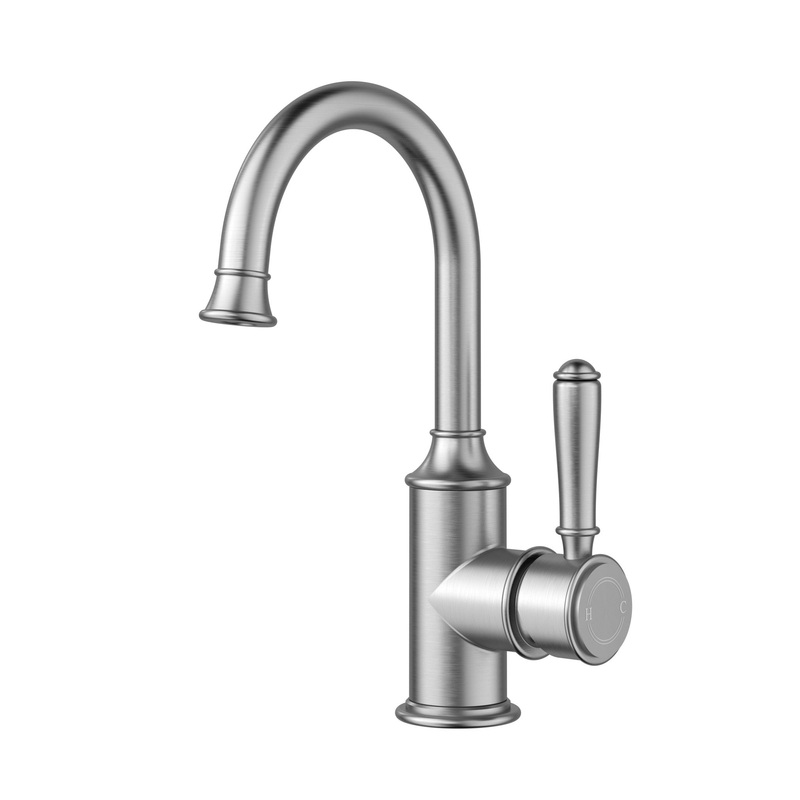 Birmingham II Gooseneck Basin Sink Mixer – Brushed Nickel