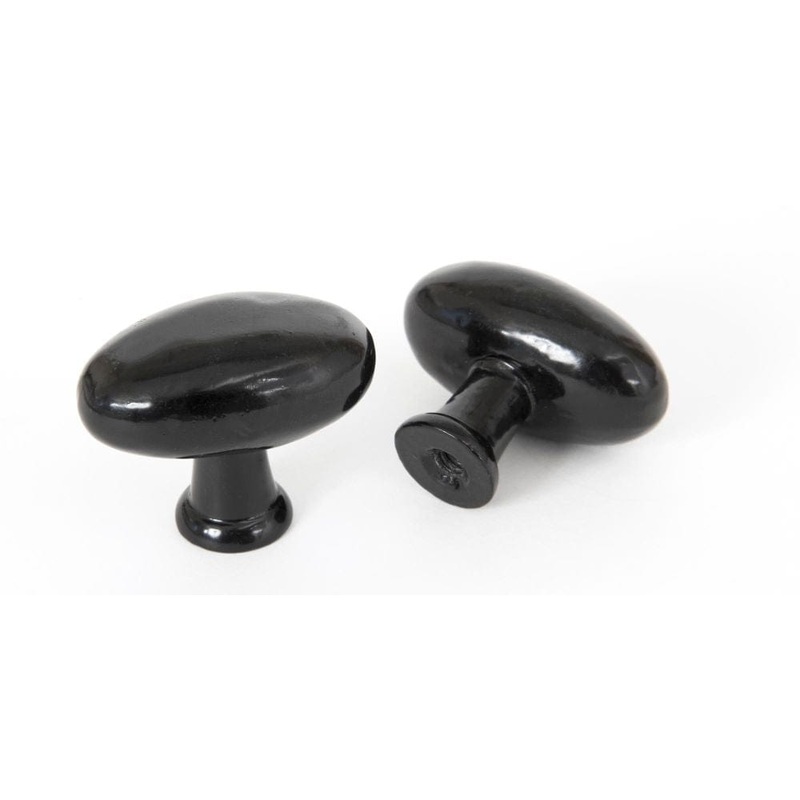 From The Anvil – Black Oval Cabinet Knob