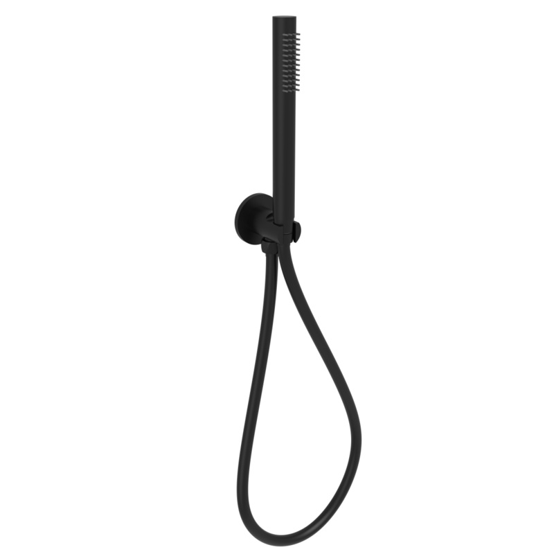 Tubo Round Hand Shower on Bracket – Matt Black