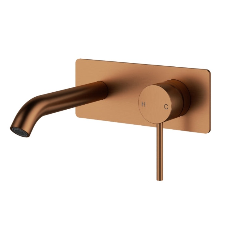 Cobre Wall Spout & Mixer Combination – Brushed Copper