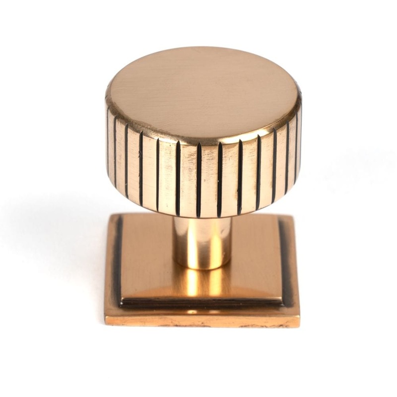 From The Anvil – Polished Bronze Judd Cabinet Knob – 32mm (Square)