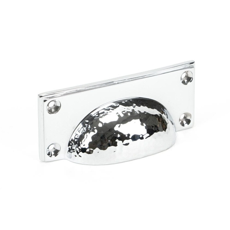 From The Anvil – Polished Chrome Hammered Art Deco Drawer Pull