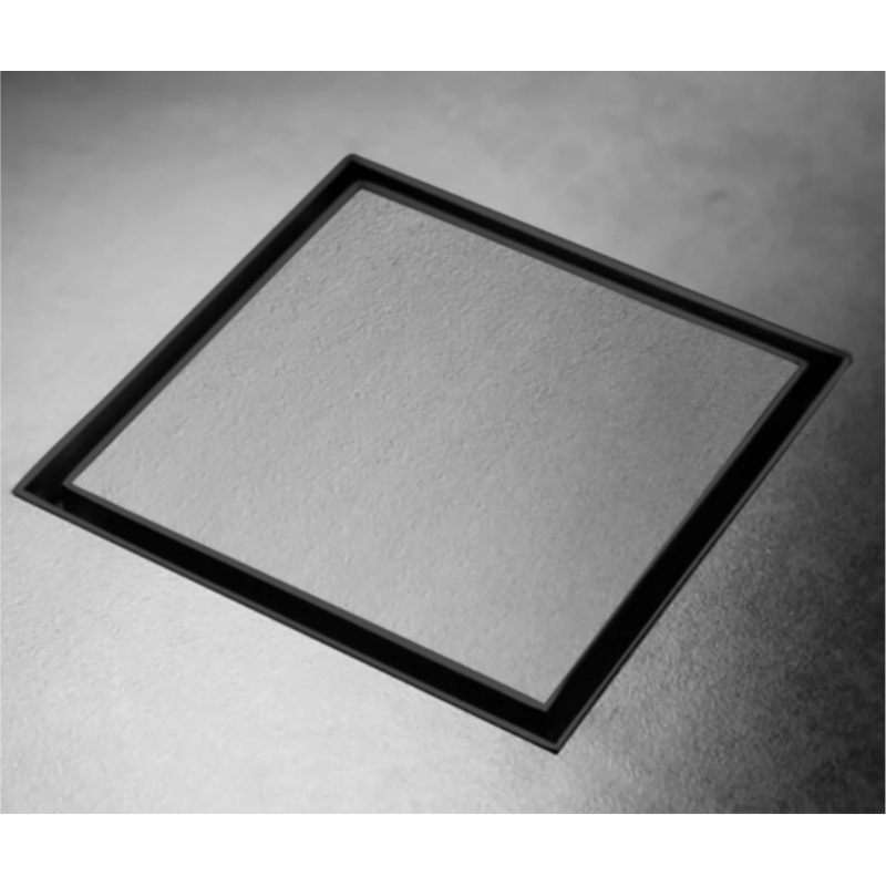 Square Tile Insert Floor Waste Matt Black – 100mm