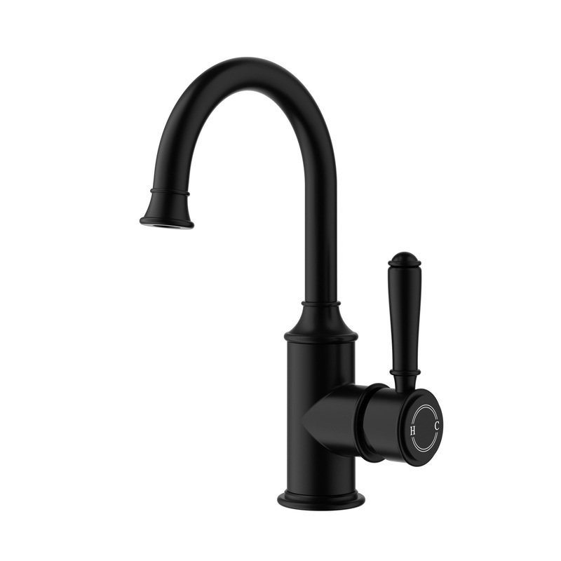 Birmingham II Gooseneck Basin Sink Mixer – Matt Black