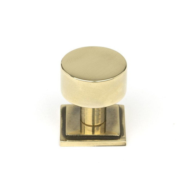 From The Anvil – Aged Brass Kelso Cabinet Knob – 25mm (Square)