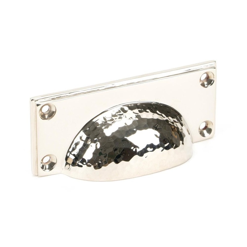 From The Anvil – Polished Nickel Hammered Art Deco Drawer Pull
