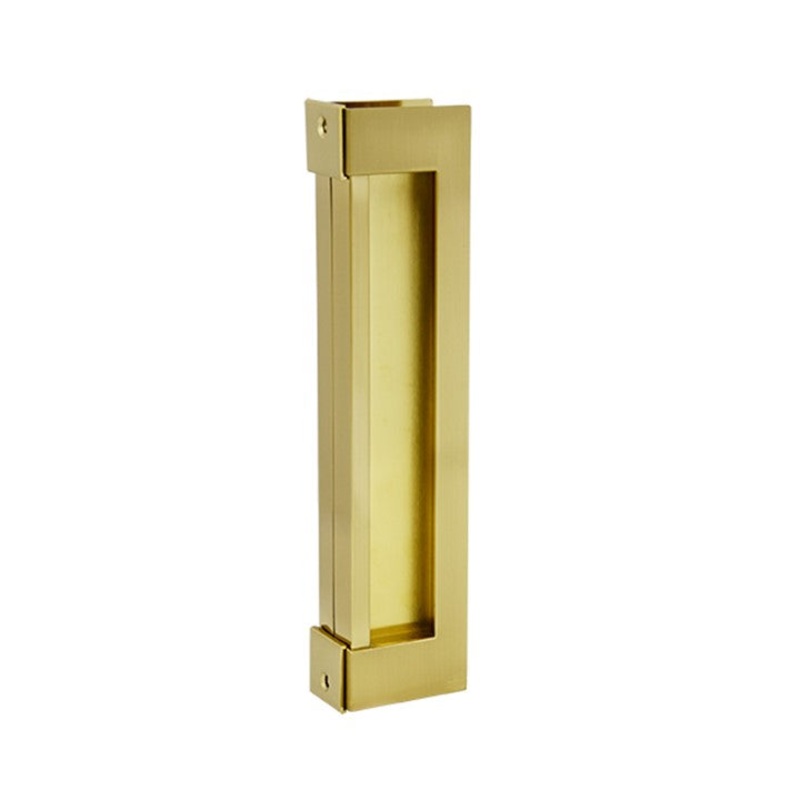 Large Sliding Flush Pull Pair (245mm x 55mm) – Brushed Gold
