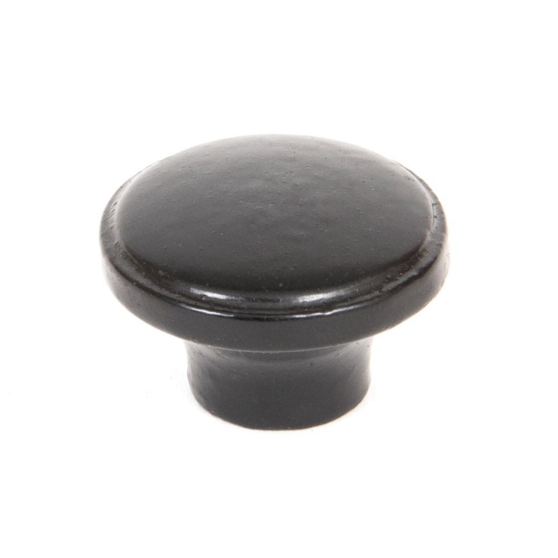 From The Anvil – Black Ribbed Cabinet Knob