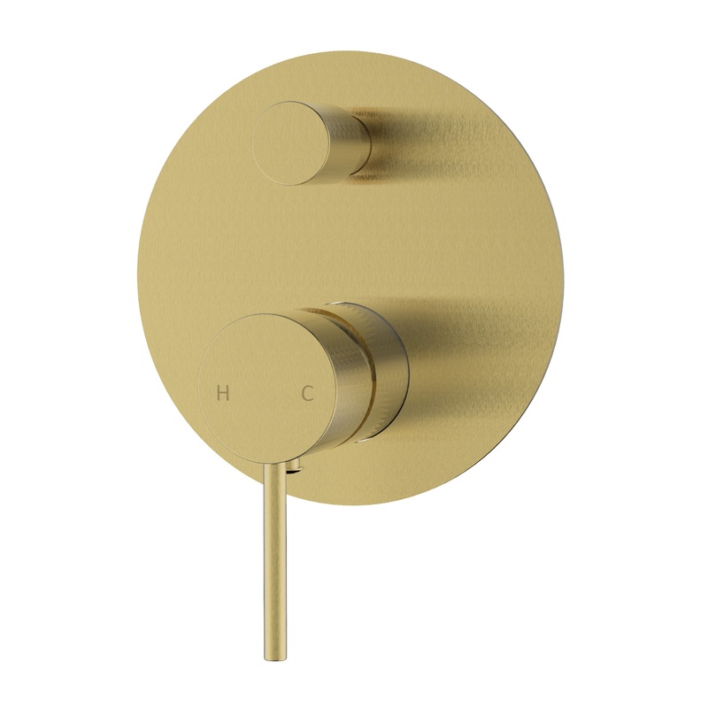 Pacifica Wall Mixer Diverter – Brushed Gold