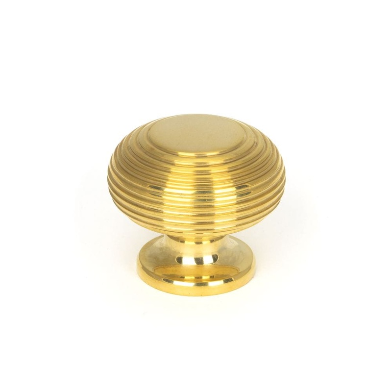 From The Anvil – Polished Brass Beehive Cabinet Knob 40mm