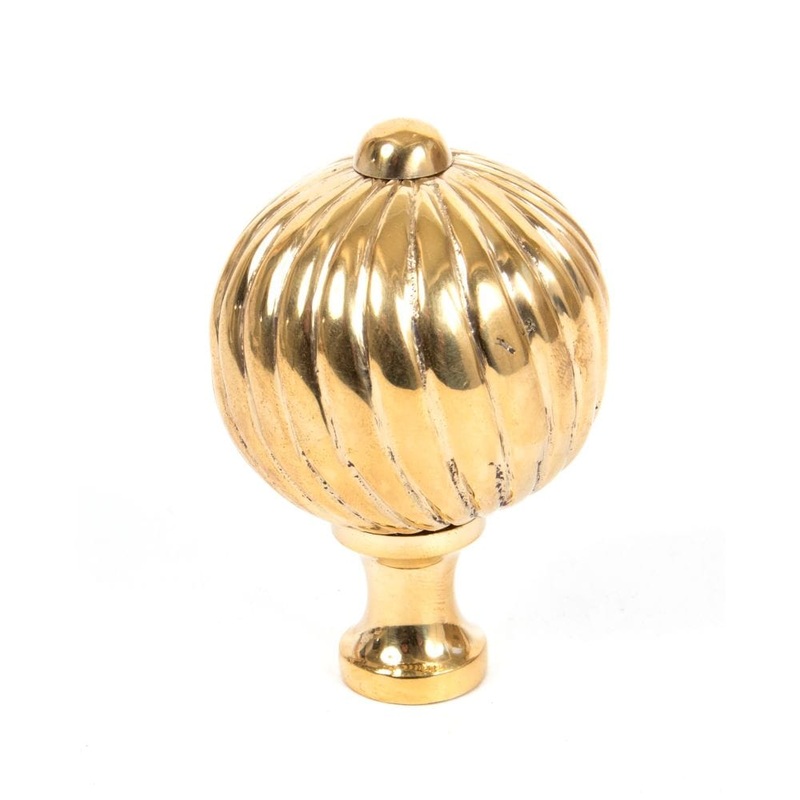 From The Anvil – Polished Brass Spiral Cabinet Knob – Large