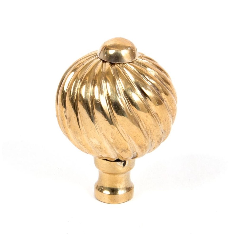 From The Anvil – Polished Brass Spiral Cabinet Knob – Small