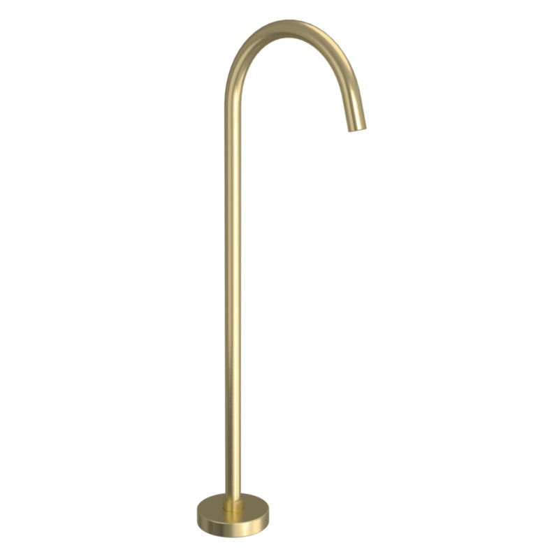 Bella Round Floor Mounted Bath Spout Filler – Brushed Gold