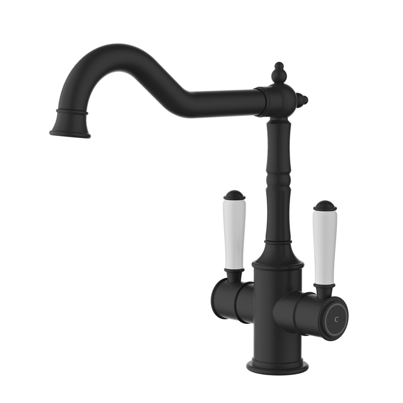 Birmingham Dual Kitchen Sink Mixer – Matt Black