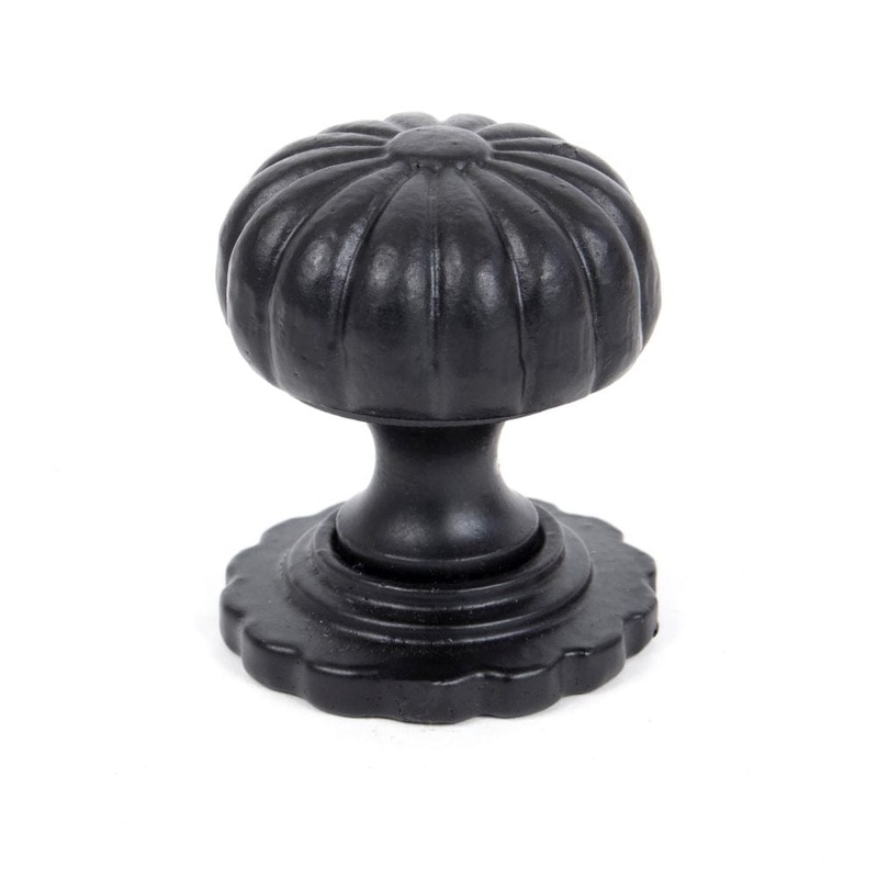 From The Anvil – Black Flower Cabinet Knob – Small