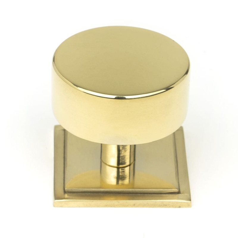 From The Anvil – Polished Brass Kelso Cabinet Knob – 38mm (Square)