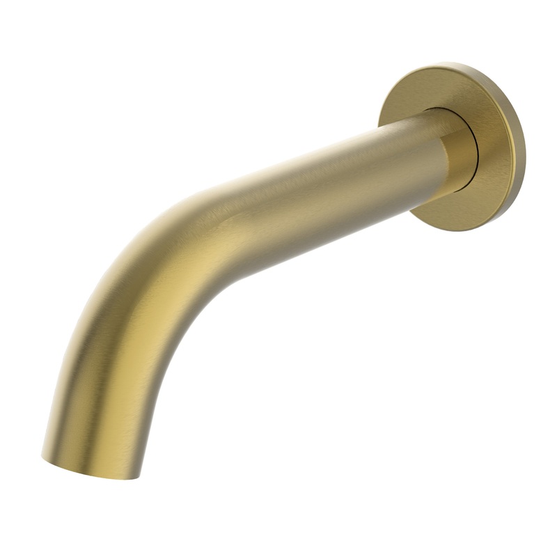 Pacifica Curved Wall Spout – Brushed Gold