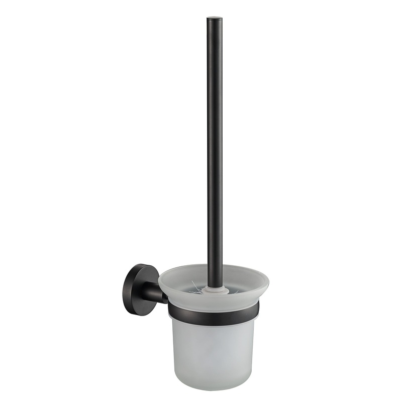 Round Toilet Brush Holder – Matt Black