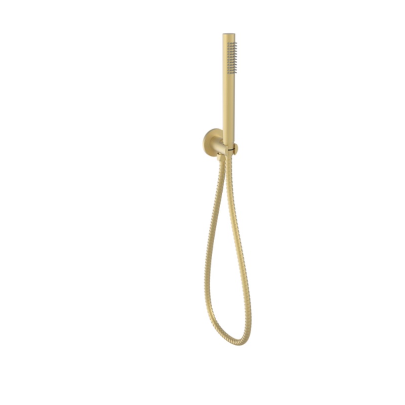 Tubo Round Hand Shower on Bracket – Brushed Gold