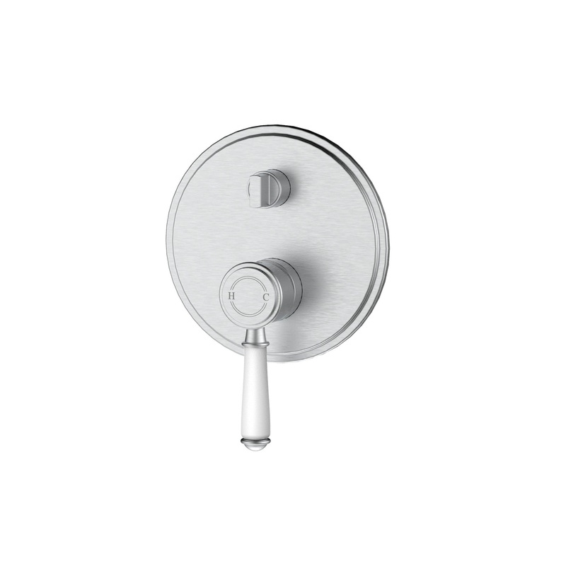 Birmingham Classical Shower & Bath Mixer Diverter  – Brushed Nickel