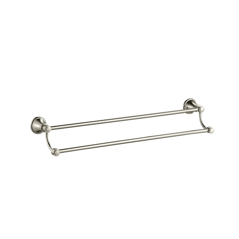 Birmingham Double Towel Rail 800mm – Brushed Nickel