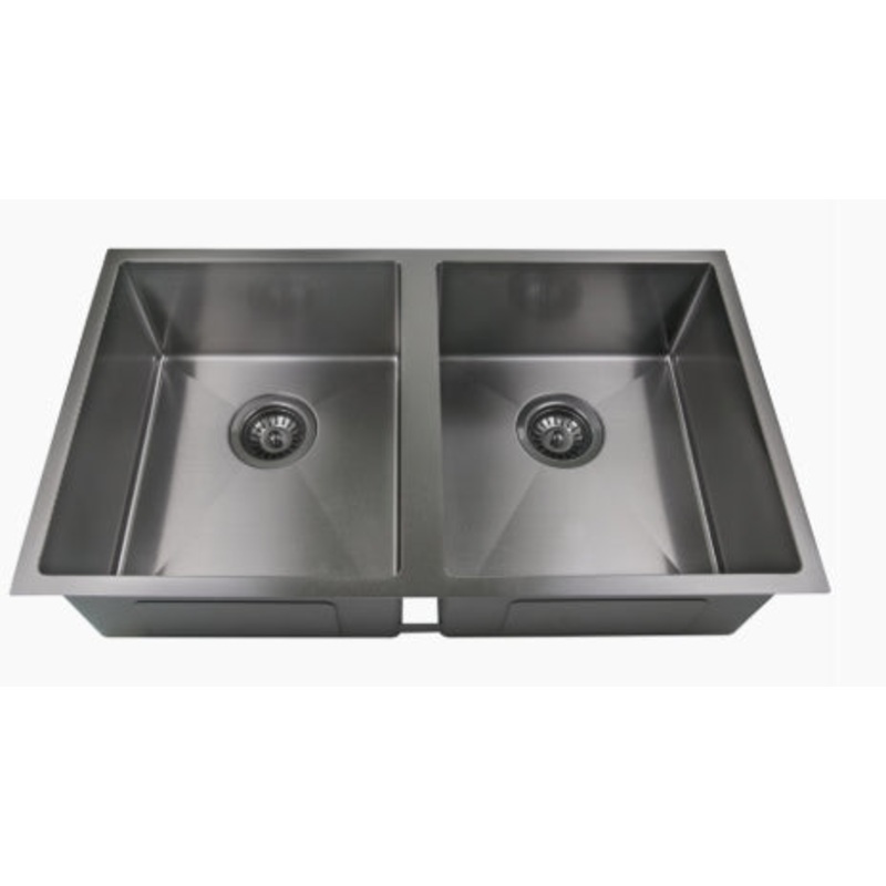 Coomera Above/Undermount Double Bowl 760mm -Gunmetal Grey