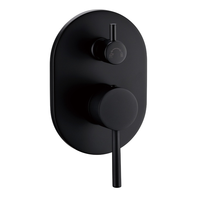 Coral II Shower & Bath Mixer Diverter  – Matt Black