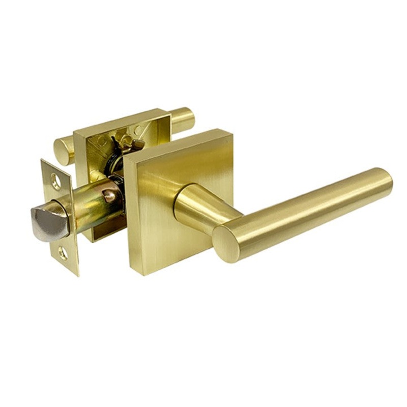 Eva Series Passage Lever Set – Brushed Gold