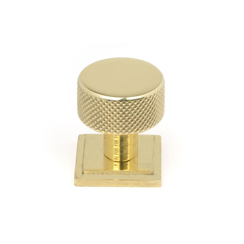 From The Anvil – Polished Brass Brompton Cabinet Knob – 25mm (Square)