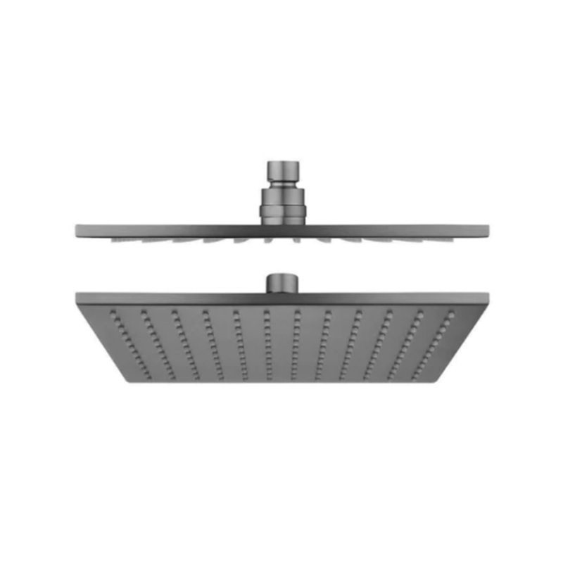 Square Solid Brass Shower Head 250mm – Gunmetal