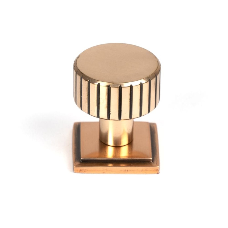From The Anvil – Polished Bronze Judd Cabinet Knob – 25mm (Square)