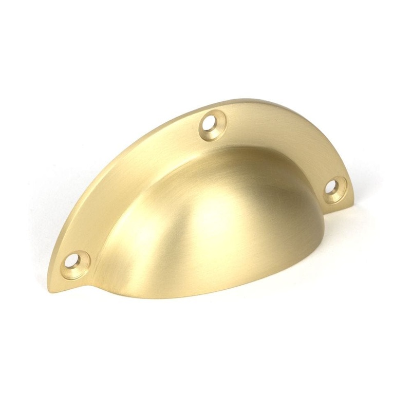 From The Anvil – Satin Brass 4″ Plain Drawer Pull