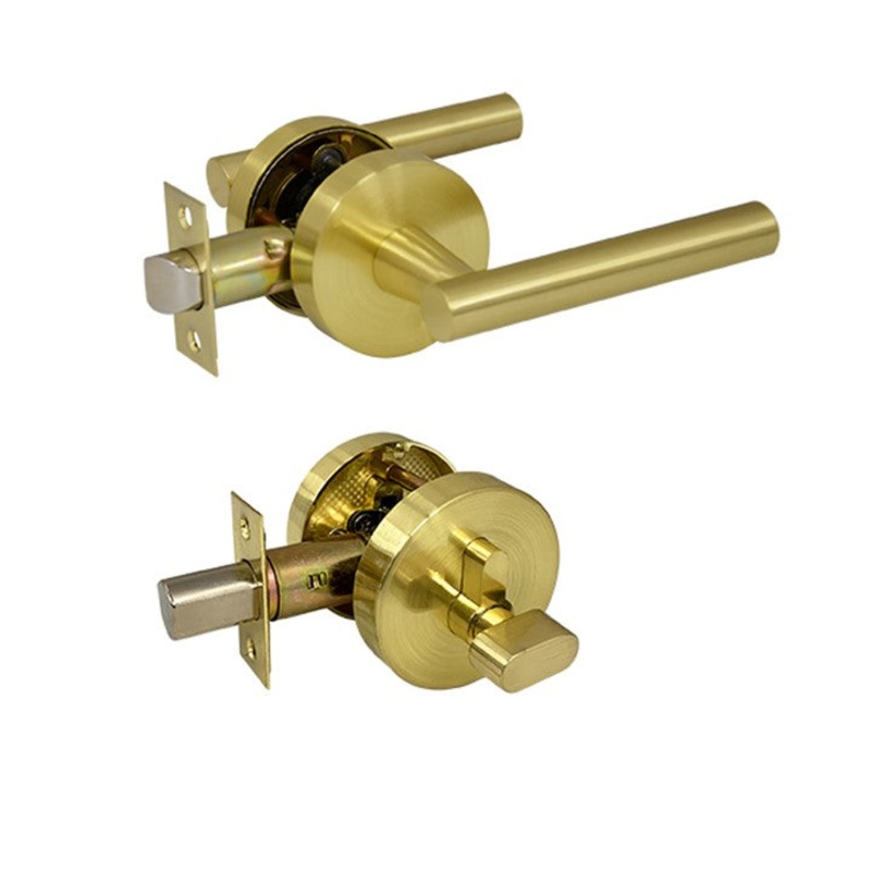 Pacifica Series Entrance Lever Lockset – Brushed Gold