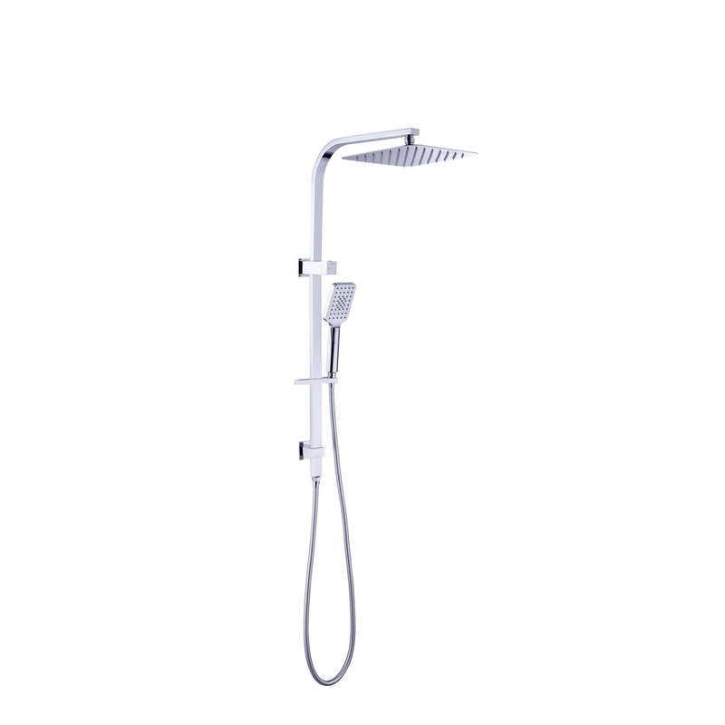 Square Rainfall 2 in 1 Shower Rail Combo