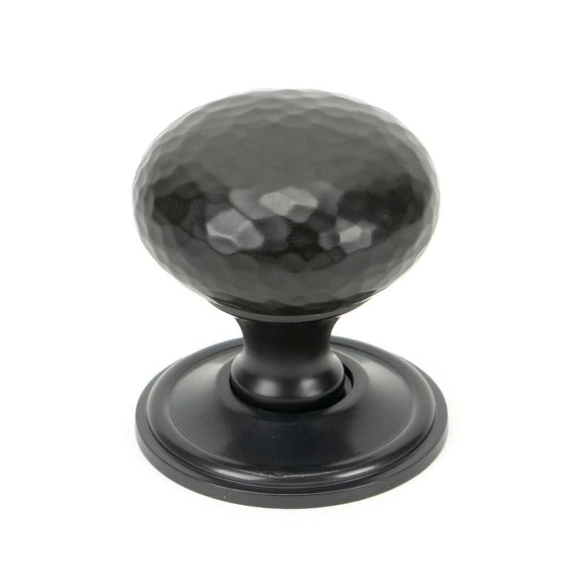 From The Anvil – Aged Bronze Hammered Mushroom Cabinet Knob 38mm
