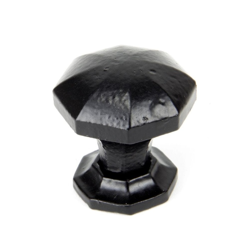 From The Anvil – Black Octagonal Cabinet Knob – Small