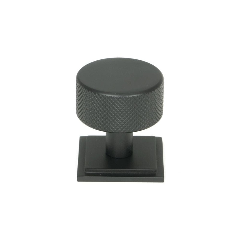 From The Anvil – Matt Black Brompton Cabinet Knob – 32mm (Square)