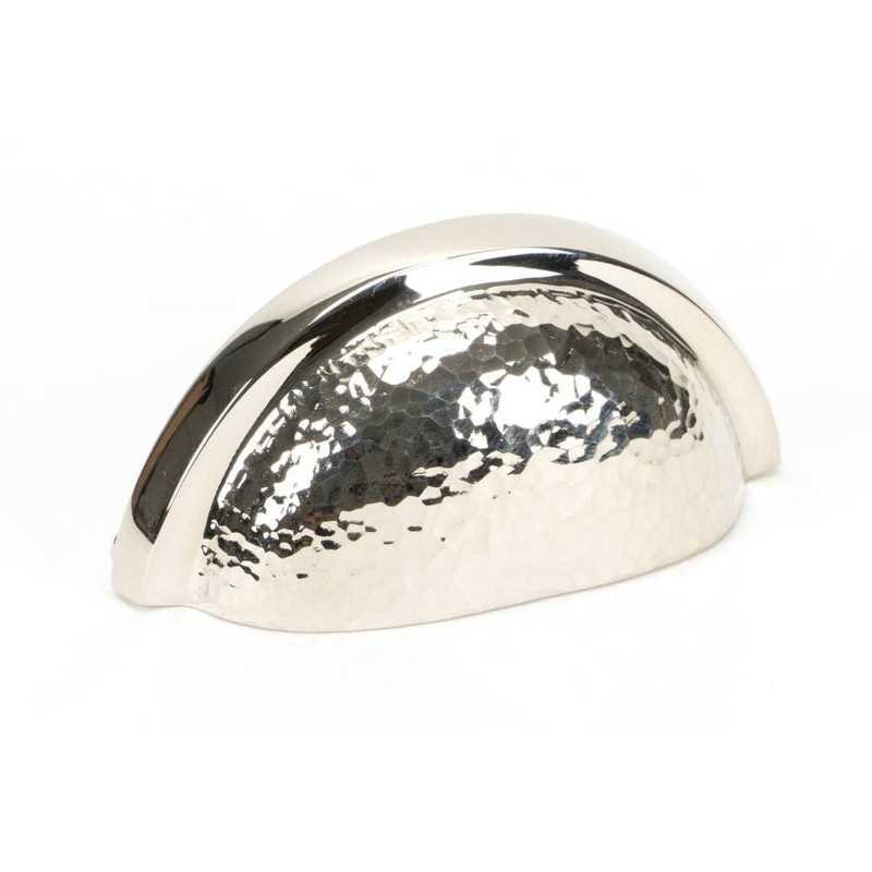 From The Anvil – Polished Nickel Hammered Regency Concealed Drawer Pull